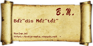 Bódis Máté névjegykártya